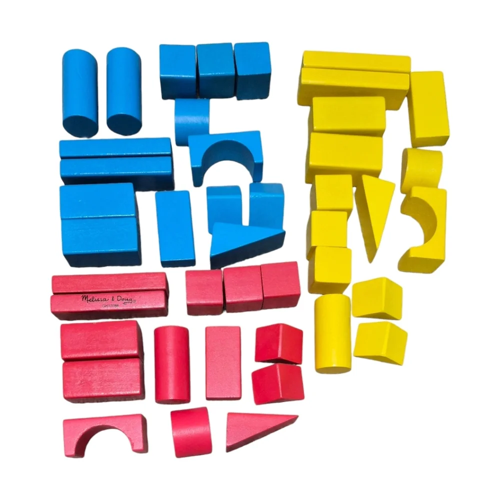 Melissa & Doug Wooden Building Blocks 74 Piece Set
